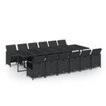 Casa si Gradina - Gradina si terasa - Mobilier exterior - Seturi mobila gradina - Set mobilier de exterior cu perne, 13 piese, negru, poliratan - Infinity.ro