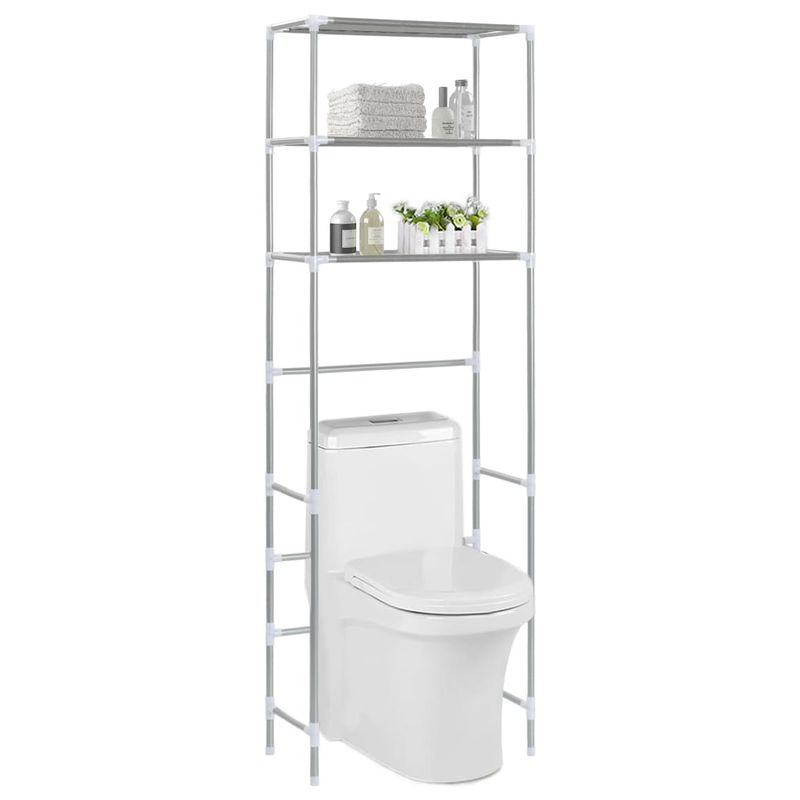 Casa si Gradina - Mobilier - Mobilier baie - Etajere baie - Etajera peste toaleta, cu 3 polite, argintiu, 53x28x169 cm - Infinity.ro