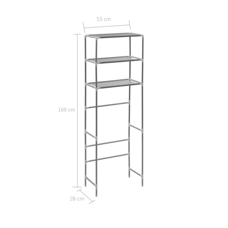 Casa si Gradina - Mobilier - Mobilier baie - Etajere baie - Etajera peste toaleta, cu 3 polite, argintiu, 53x28x169 cm - Infinity.ro