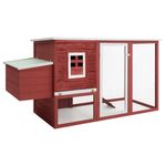 Petshop - Accesorii petshop - Culcusuri si custi - Custi interior si exterior - Cotet de pasari pentru exterior adapost gaini cu , casa gaini cu 1 cuibar, rosu, lemn - Infinity.ro