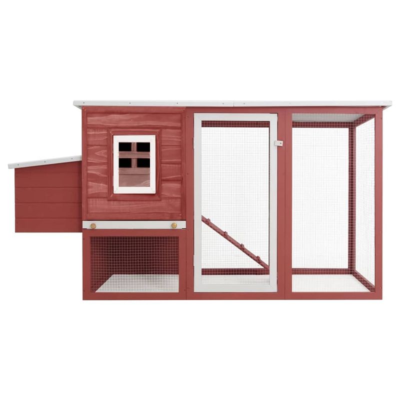 Petshop - Accesorii petshop - Culcusuri si custi - Custi interior si exterior - Cotet de pasari pentru exterior adapost gaini cu , casa gaini cu 1 cuibar, rosu, lemn - Infinity.ro