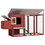 Petshop - Accesorii petshop - Culcusuri si custi - Custi interior si exterior - Cotet de pasari pentru exterior adapost gaini cu , casa gaini cu 1 cuibar, rosu, lemn - Infinity.ro