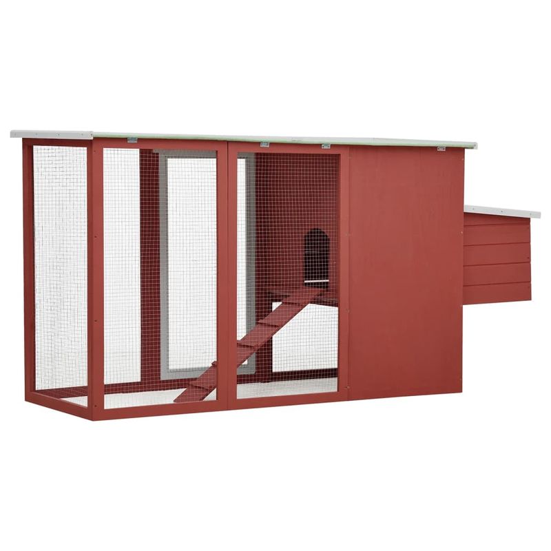 Petshop - Accesorii petshop - Culcusuri si custi - Custi interior si exterior - Cotet de pasari pentru exterior adapost gaini cu , casa gaini cu 1 cuibar, rosu, lemn - Infinity.ro