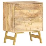Casa si Gradina - Mobilier - Comode si corpuri - Noptiere - Noptiera, 40 x 30 x 50 cm, lemn masiv de mango - Infinity.ro