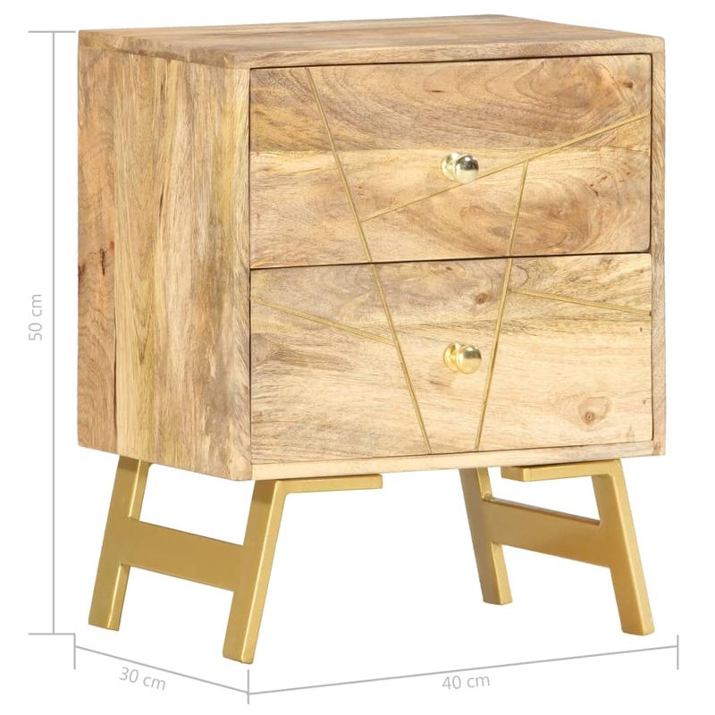 Casa si Gradina - Mobilier - Comode si corpuri - Noptiere - Noptiera, 40 x 30 x 50 cm, lemn masiv de mango - Infinity.ro