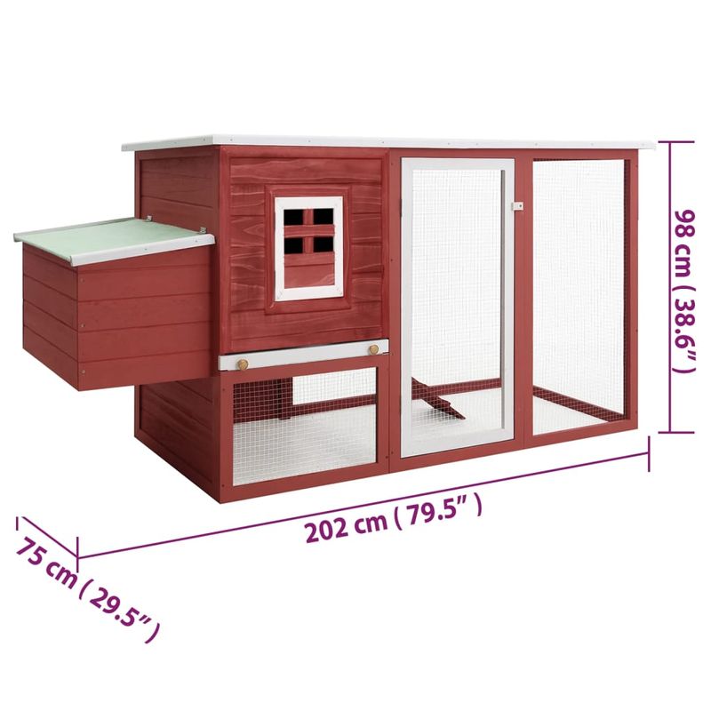 Petshop - Accesorii petshop - Culcusuri si custi - Custi interior si exterior - Cotet de pasari pentru exterior adapost gaini cu , casa gaini cu 1 cuibar, rosu, lemn - Infinity.ro