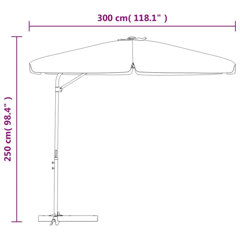 Casa si Gradina - Gradina si terasa - Umbrele si pavilioane - Umbrele - Umbrela de soare de exterior cu stalp din otel, stalp din otel, 300 cm, rosu bordo - Infinity.ro