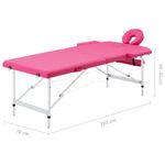 Ingrijire personala si Cosmetice - Sanatate si wellness - Articole wellness - Fotolii de masaj - Masa de masaj pliabila, 2 zone, roz, aluminiu - Infinity.ro