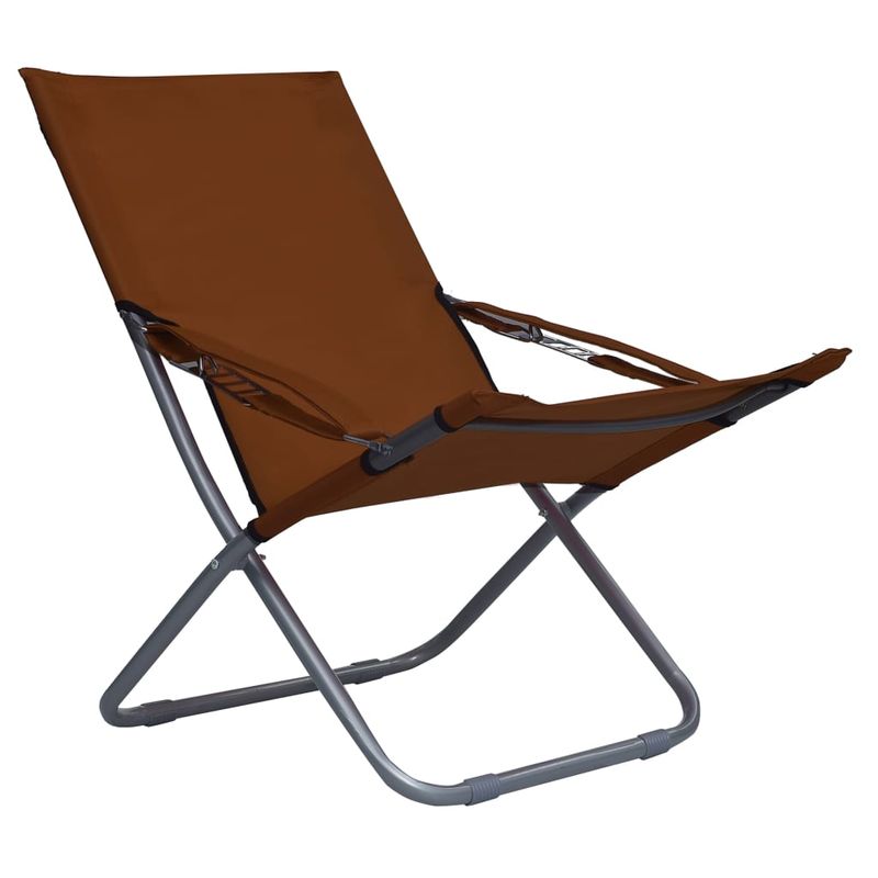 Casa si Gradina - Gradina si terasa - Mobilier exterior - Scaune si sezlonguri gradina - Scaune de plaja pliante, 2 buc., maro, material textil - Infinity.ro