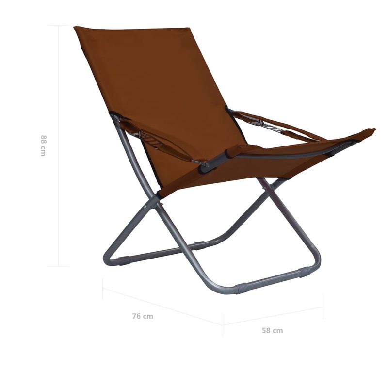 Casa si Gradina - Gradina si terasa - Mobilier exterior - Scaune si sezlonguri gradina - Scaune de plaja pliante, 2 buc., maro, material textil - Infinity.ro