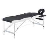 Ingrijire personala si Cosmetice - Sanatate si wellness - Articole wellness - Fotolii de masaj - Masa de masaj pliabila, 2 zone, negru si alb, aluminiu - Infinity.ro
