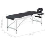 Ingrijire personala si Cosmetice - Sanatate si wellness - Articole wellness - Fotolii de masaj - Masa de masaj pliabila, 2 zone, negru si alb, aluminiu - Infinity.ro