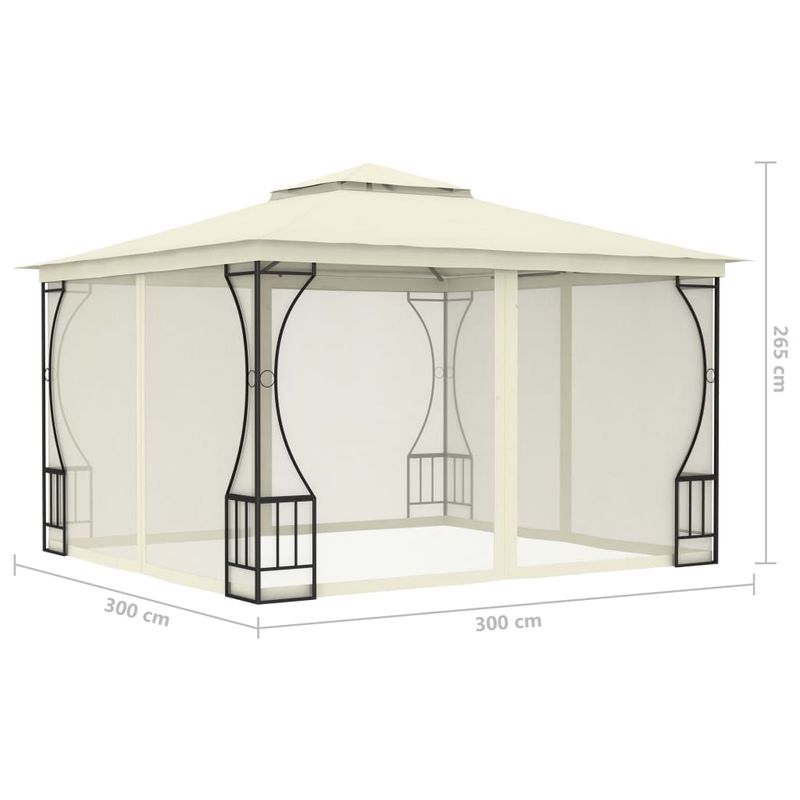 Casa si Gradina - Gradina si terasa - Umbrele si pavilioane - Pavilioane - Pavilion cu plase, crem, 300 x 300 x 265 cm - Infinity.ro