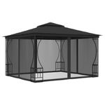 Casa si Gradina - Gradina si terasa - Umbrele si pavilioane - Pavilioane - Pavilion cu plase, antracit, 300 x 300 x 265 cm - Infinity.ro