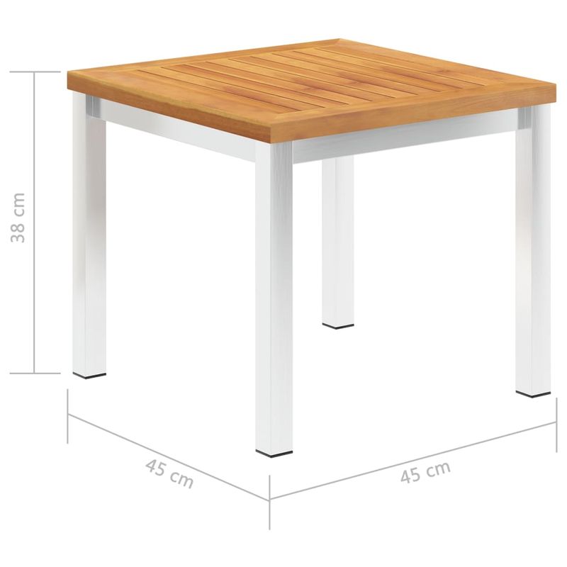 Casa si Gradina - Gradina si terasa - Mobilier exterior - Mese gradina - Masa laterala de gradina, 45 x 45 x 38 cm, lemn acacia si otel - Infinity.ro