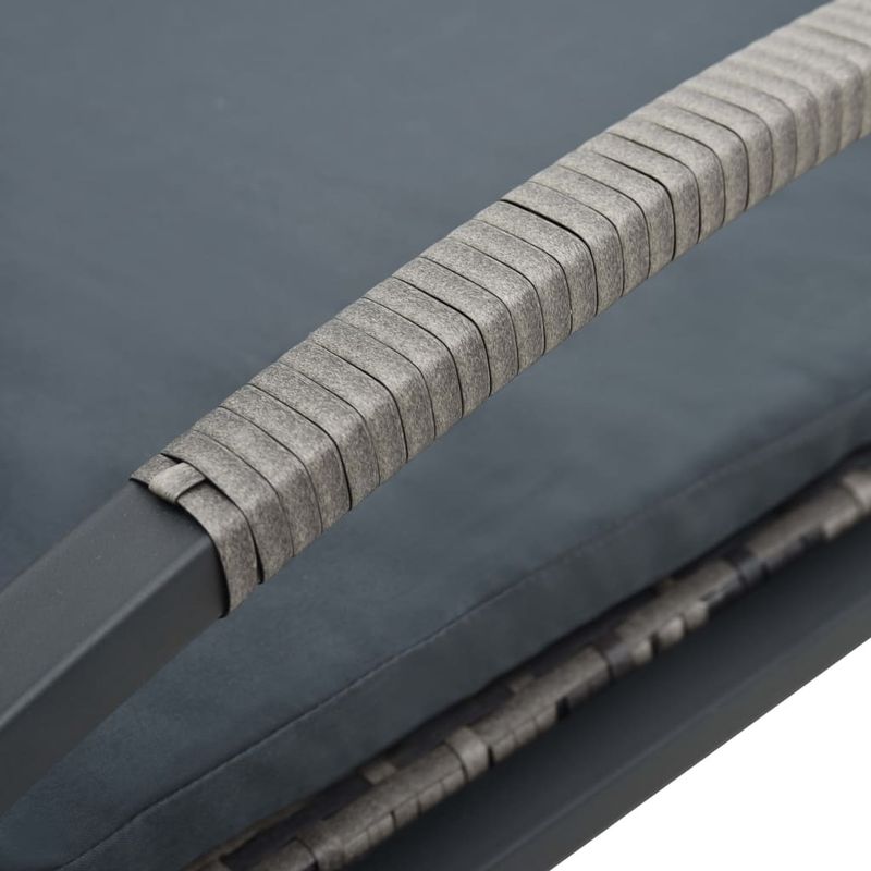 Casa si Gradina - Gradina si terasa - Mobilier exterior - Scaune si sezlonguri gradina - Sezlong de plaja cu perna si roti, antracit, poliratan - Infinity.ro