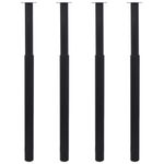 Casa si Gradina - Mobilier - Feronerie si accesorii mobila - Picioare telescopice de masa cromate, 4 buc., negru, 710 mm-1100 mm - Infinity.ro