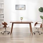Casa si Gradina/Mobilier/Scaune si fotolii/Scaune - Scaun de birou pivotant, alb, lemn curbat si piele ecologica - Infinity.ro