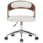 Casa si Gradina/Mobilier/Scaune si fotolii/Scaune - Scaun de birou pivotant, alb, lemn curbat si piele ecologica - Infinity.ro