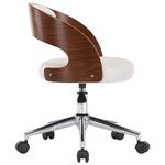 Casa si Gradina/Mobilier/Scaune si fotolii/Scaune - Scaun de birou pivotant, alb, lemn curbat si piele ecologica - Infinity.ro