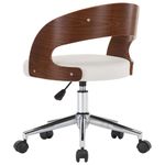 Casa si Gradina/Mobilier/Scaune si fotolii/Scaune - Scaun de birou pivotant, alb, lemn curbat si piele ecologica - Infinity.ro