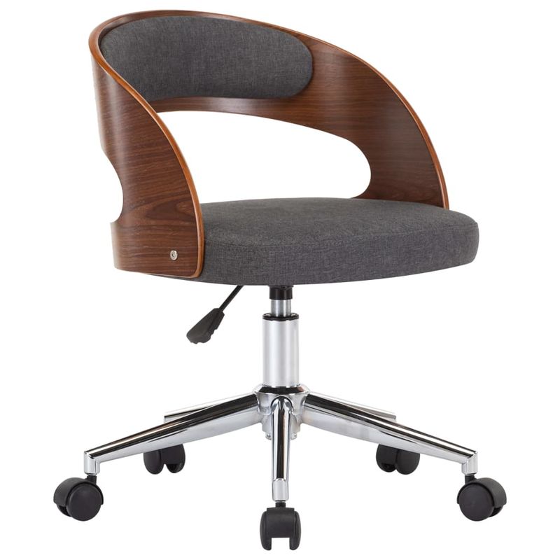 Casa si Gradina/Mobilier/Scaune si fotolii/Scaune - Scaun de birou pivotant, alb, lemn curbat si piele ecologica - Infinity.ro