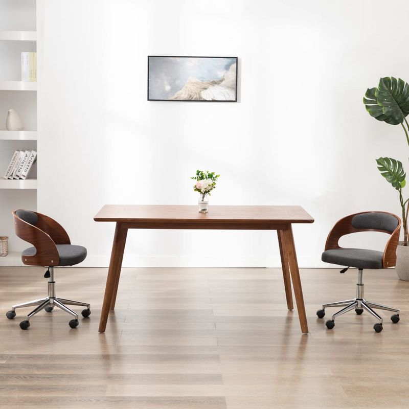 Casa si Gradina/Mobilier/Scaune si fotolii/Scaune - Scaun de birou pivotant, alb, lemn curbat si piele ecologica - Infinity.ro