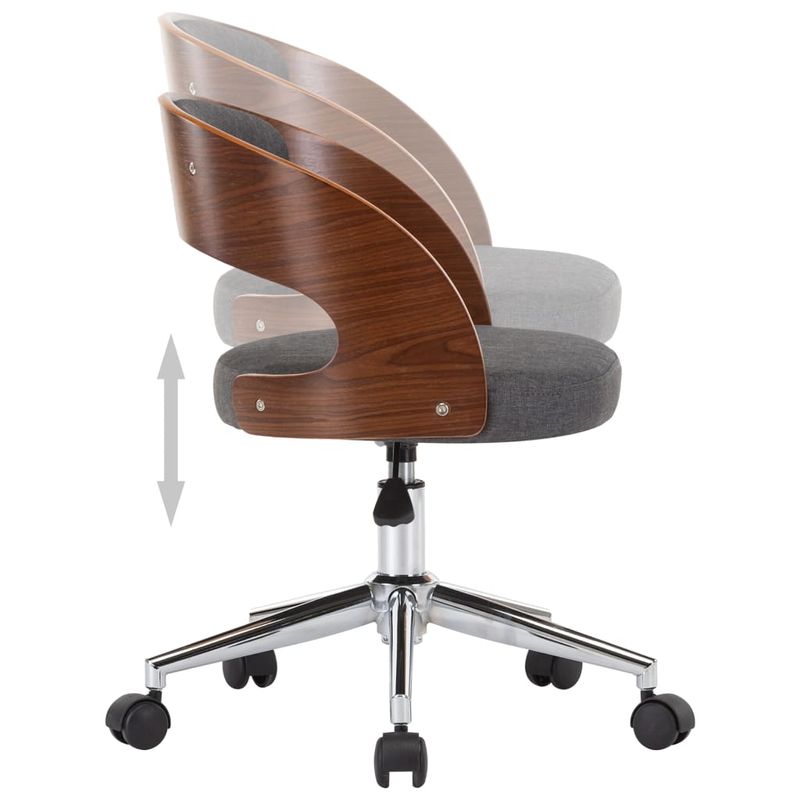Casa si Gradina/Mobilier/Scaune si fotolii/Scaune - Scaun de birou pivotant, alb, lemn curbat si piele ecologica - Infinity.ro
