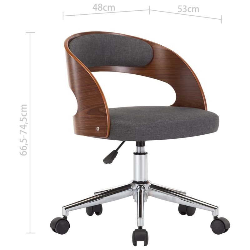 Casa si Gradina/Mobilier/Scaune si fotolii/Scaune - Scaun de birou pivotant, alb, lemn curbat si piele ecologica - Infinity.ro