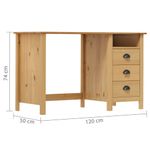 Casa si Gradina - Mobilier - Mese si birouri - Birouri - Birou Hill cu 3 sertare, 120x50x74 cm, lemn masiv de pin - Infinity.ro