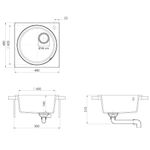 Casa si Gradina - Sanitare - Chiuveta bucatarie si accesorii - Chiuvete bucatarie - Chiuveta de bucatarie cu orificiu de preaplin, negru, granit - Infinity.ro