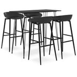 Casa si Gradina - Mobilier - Seturi de mobilier - Seturi bucatarie - Set mobilier de bar, 5 piese, negru - Infinity.ro