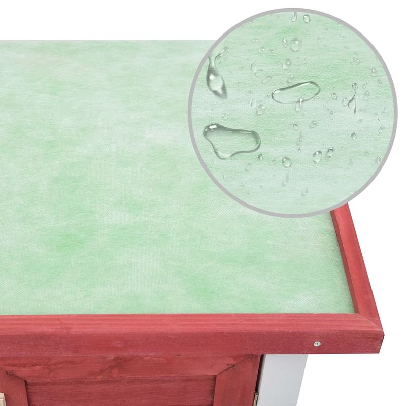 Petshop - Accesorii petshop - Culcusuri si custi - Custi interior si exterior - Cusca de exterior iepuri cusca adapost animale mici, 4 usi, rosu, lemn - Infinity.ro