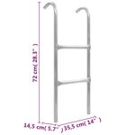 Jucarii, Copii si Bebe - Jucarii si jocuri - Jucarii de exterior - Trambuline copii - Scara de trambulina cu 2 trepte, argintiu, 72 cm, otel - Infinity.ro