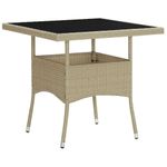 Casa si Gradina - Gradina si terasa - Mobilier exterior - Mese gradina - Masa de exterior, bej, poliratan si sticla - Infinity.ro