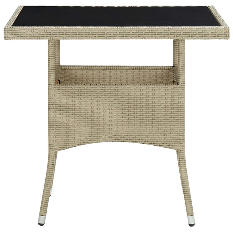 Casa si Gradina - Gradina si terasa - Mobilier exterior - Mese gradina - Masa de exterior, bej, poliratan si sticla - Infinity.ro