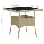 Casa si Gradina - Gradina si terasa - Mobilier exterior - Mese gradina - Masa de exterior, bej, poliratan si sticla - Infinity.ro