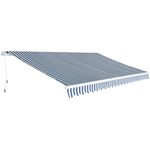 Casa si Gradina - Gradina si terasa - Umbrele si pavilioane - Umbrele - Copertina pliabila cu actionare manuala, actionata manual, albastru/alb, 500 cm - Infinity.ro
