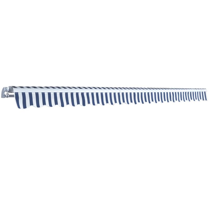 Casa si Gradina - Gradina si terasa - Umbrele si pavilioane - Umbrele - Copertina pliabila cu actionare manuala, actionata manual, albastru/alb, 500 cm - Infinity.ro