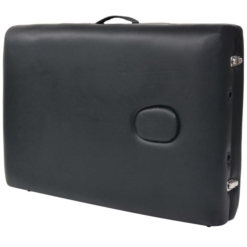 Ingrijire personala si Cosmetice - Sanatate si wellness - Articole wellness - Fotolii de masaj - Set taburet si masa masaj pliabile 3 zone, 10 cm grosime, negru - Infinity.ro