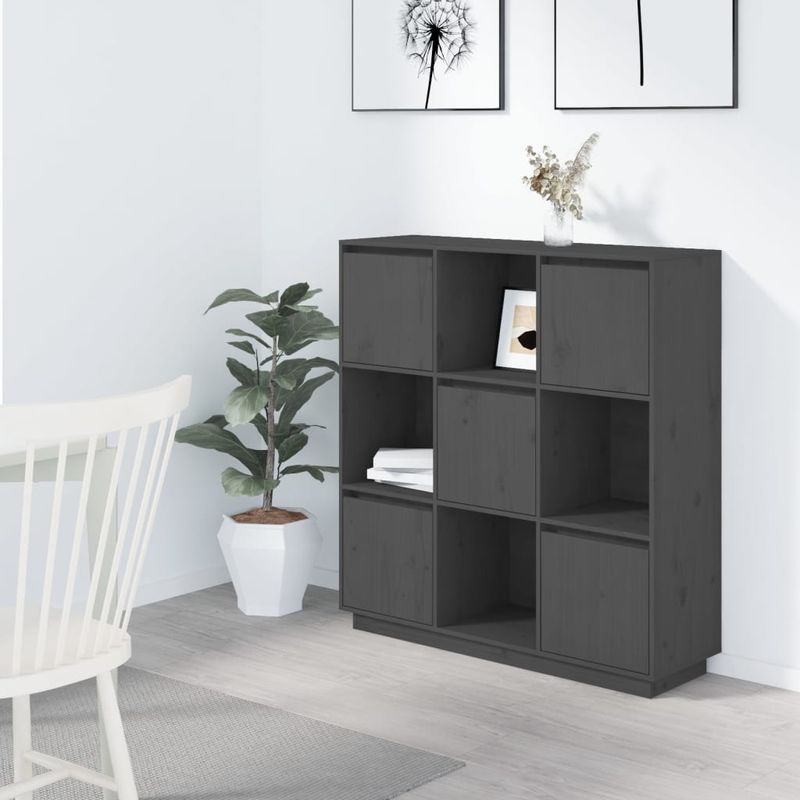 Casa si Gradina - Mobilier - Comode si corpuri - Corpuri bucatarie - Dulap inalt, gri, 110,5x35x117 cm, lemn masiv de pin - Infinity.ro