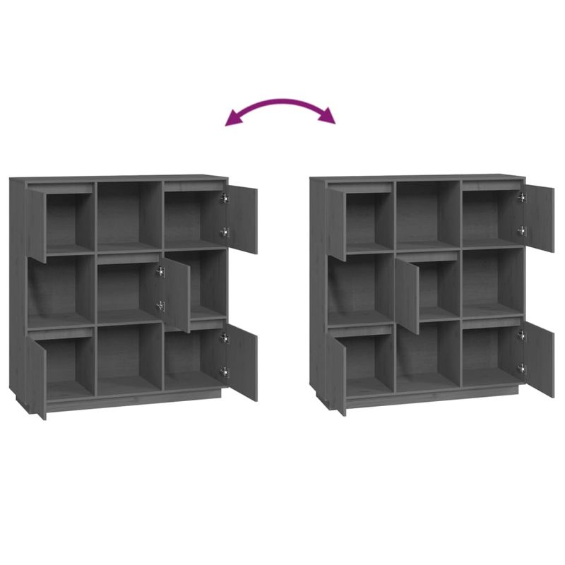 Casa si Gradina - Mobilier - Comode si corpuri - Corpuri bucatarie - Dulap inalt, gri, 110,5x35x117 cm, lemn masiv de pin - Infinity.ro