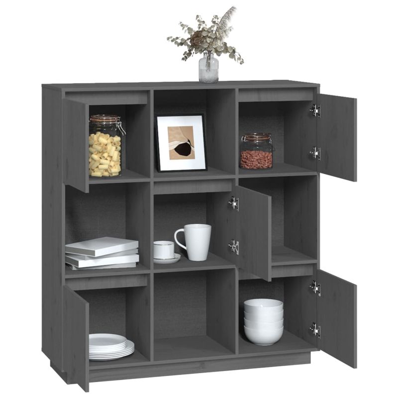 Casa si Gradina - Mobilier - Comode si corpuri - Corpuri bucatarie - Dulap inalt, gri, 110,5x35x117 cm, lemn masiv de pin - Infinity.ro