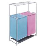 Market - Spalare si intretinere rufe - Uscatoare de rufe si accesorii - Cos sortare rufe, 2 sectiuni, cu un raft superior pentru uscare - Infinity.ro