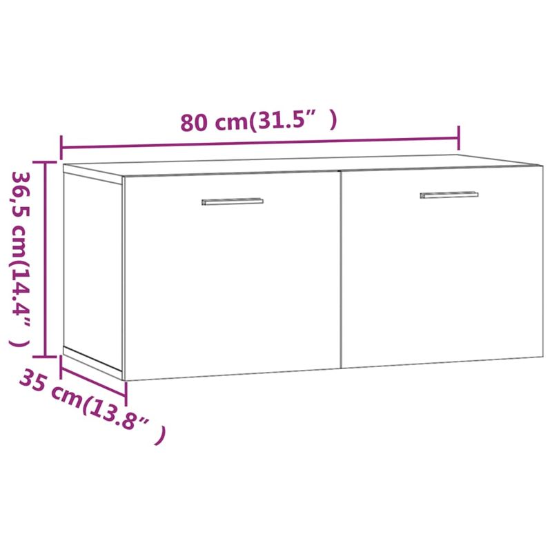 Casa si Gradina - Mobilier - Biblioteci si rafturi - Rafturi - Dulap de perete, stejar sonoma, 80x35x36,5 cm, lemn prelucrat - Infinity.ro