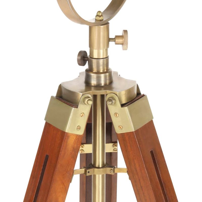 Casa si Gradina - Corpuri si surse de iluminat - Veioze si lampi - Lampi de veghe - Lampa de podea trepied, 165 cm, lemn masiv de mango, alamă - Infinity.ro