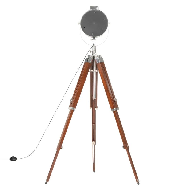 Casa si Gradina - Corpuri si surse de iluminat - Veioze si lampi - Lampadare - Lampa de podea trepied, 165 cm, lemn masiv de mango, argintiu - Infinity.ro