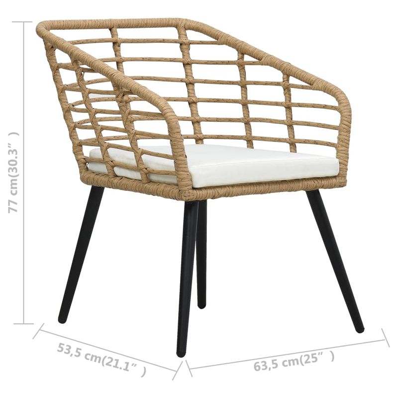 Casa si Gradina - Gradina si terasa - Mobilier exterior - Seturi mobila gradina - Set mobilier de bistro, 3 piese, stejar, poliratan - Infinity.ro