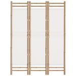 Casa si Gradina - Decoratiuni - Pereti despartitori si paravane - Separator de camera pliabil cu 3 panouri 120 cm bambus si panza - Infinity.ro