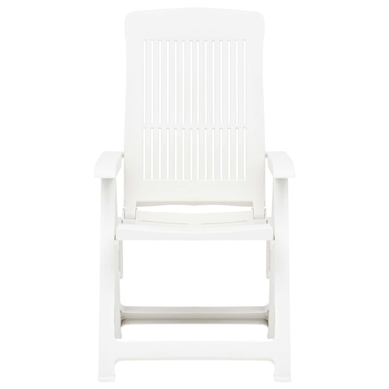 Casa si Gradina - Gradina si terasa - Mobilier exterior - Scaune si sezlonguri gradina - Scaune de gradina rabatabile, 2 buc., alb, plastic - Infinity.ro